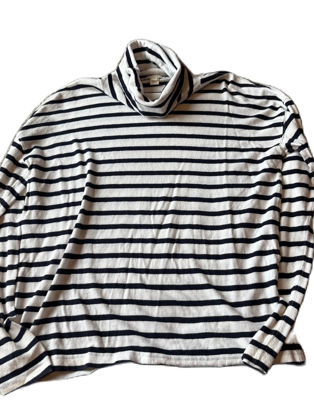 J.Crew Striped Turtleneck Pullover Shirt Blue White Women’s  Medium